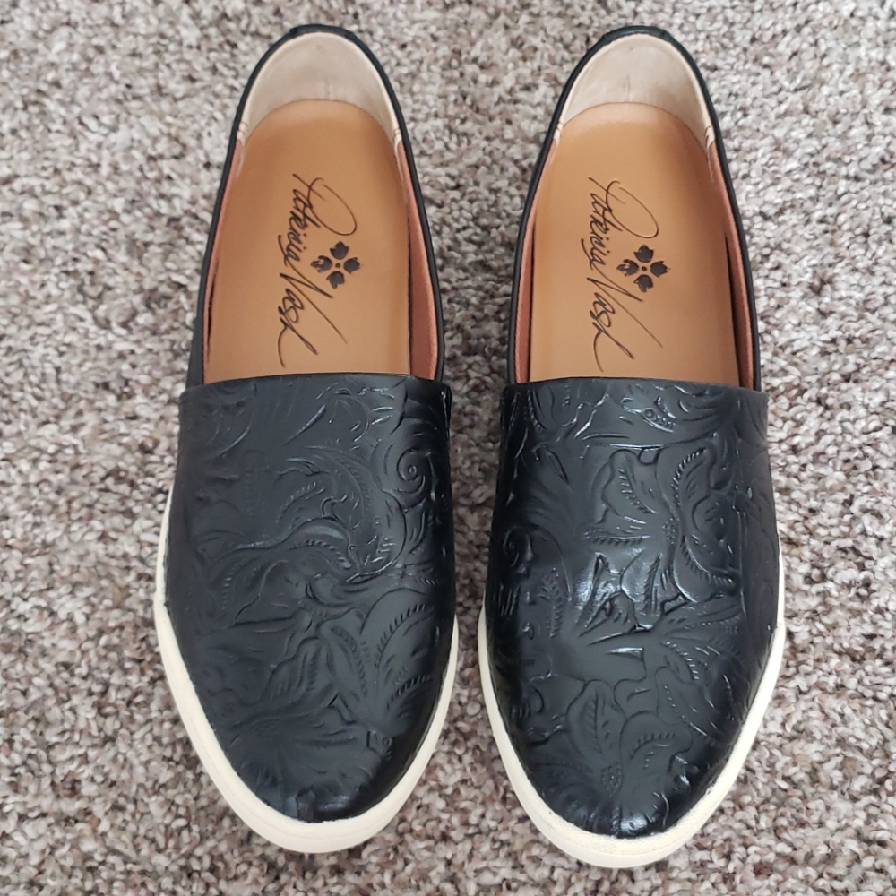 Patricia Nash Lola Floral Leather Slip-on Sneakers